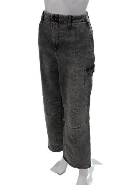 L Agence Women Wide-Leg Gray Jeans Cotton Blend Size 32