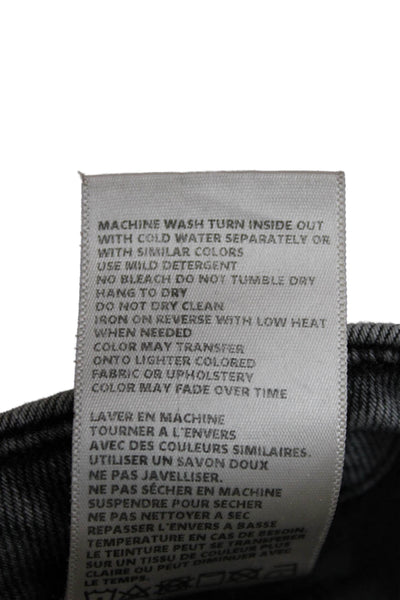 L Agence Women Wide-Leg Gray Jeans Cotton Blend Size 32