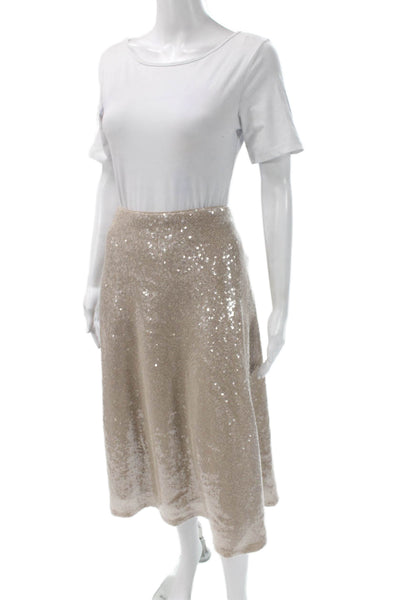 Vince Camuto Womens A-Line Long Skirt Beige Polyester Size XL