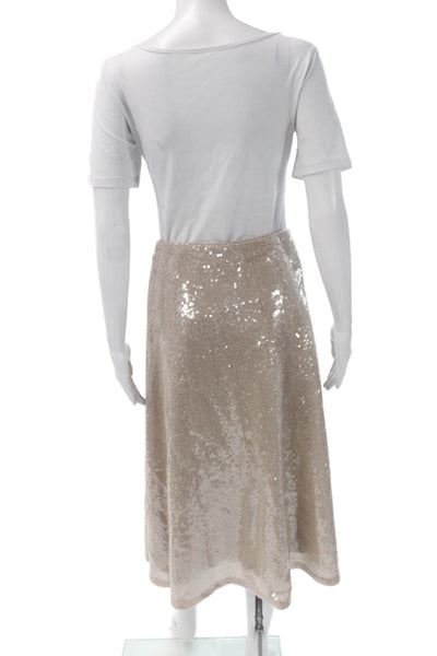 Vince Camuto Womens A-Line Long Skirt Beige Polyester Size XL