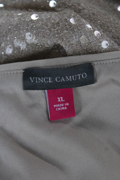 Vince Camuto Womens A-Line Long Skirt Beige Polyester Size XL