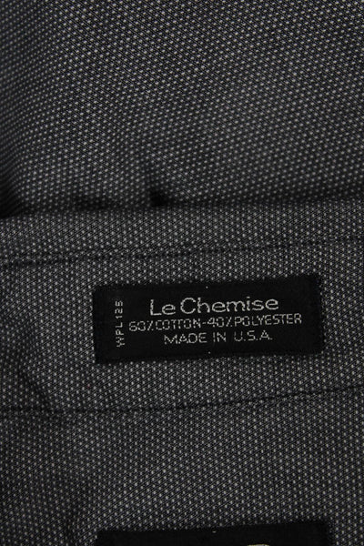 Christian Dior Mens Gray Cotton Dress Button Up Shirt Size 16