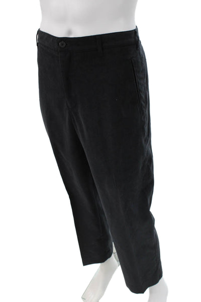 Armani Collezioni Mens Black Dress Pants Polyester Blend Button Size 36
