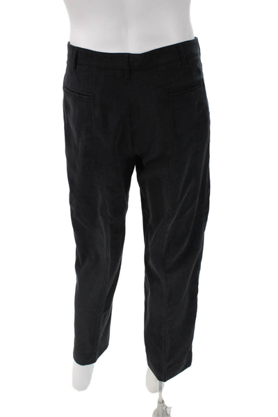 Armani Collezioni Mens Black Dress Pants Polyester Blend Button Size 36
