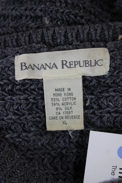 Banana Republic Unisex Pullover Sweater Gray Cotton Crew Neck Size XL