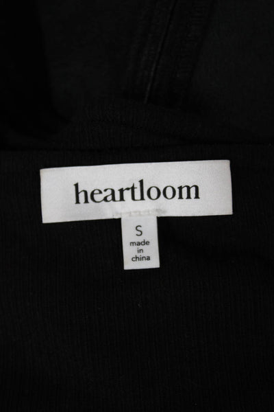 Heartloom Women Black V-Neck Sleeveless Tank Polyester Basic Size S