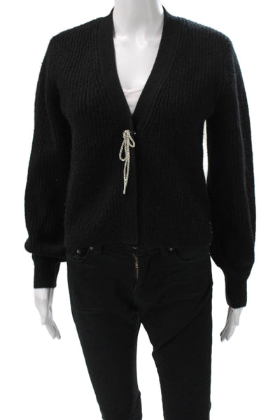 Scotch & Soda Women Cardigan Black V-Neck Long Sleeve Acrylic Size XS