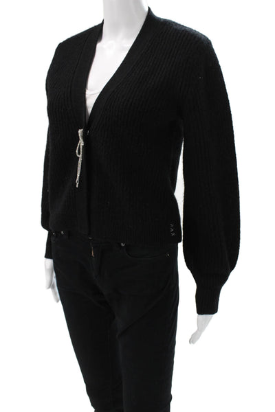 Scotch & Soda Women Cardigan Black V-Neck Long Sleeve Acrylic Size XS