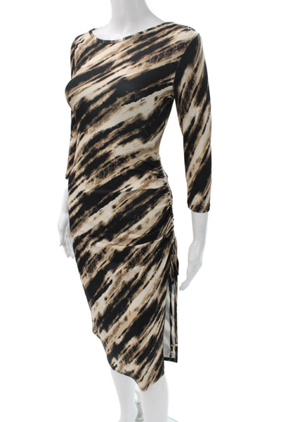 VaVa Joy Han Womens Multicolor Bodycon Dress Boat Neck Midi Size XS