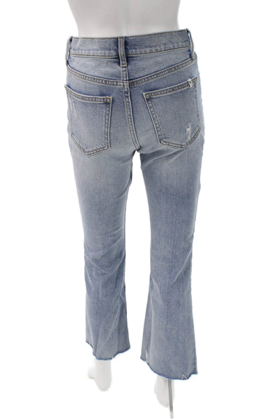 Sneak Peek Womens Cropped High Rise Blue Cotton Jeans Size 25