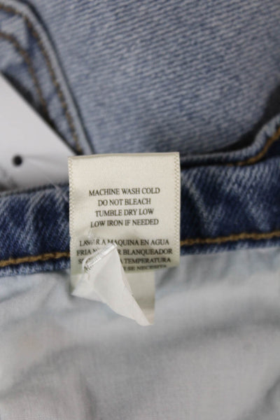 Sneak Peek Womens Cropped High Rise Blue Cotton Jeans Size 25
