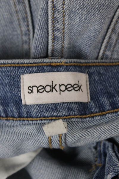 Sneak Peek Womens Cropped High Rise Blue Cotton Jeans Size 25