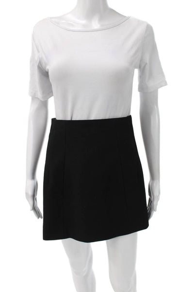 Zara Women Straight Pencil Skirt Black Mini Polyester Blend Zip Size S