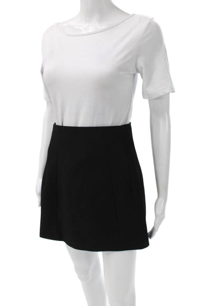 Zara Women Straight Pencil Skirt Black Mini Polyester Blend Zip Size S