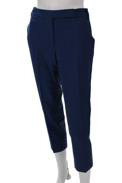 Tibi Womens Ankle Pants Blue Polyester Blend Zip Inseam 25 Size 8