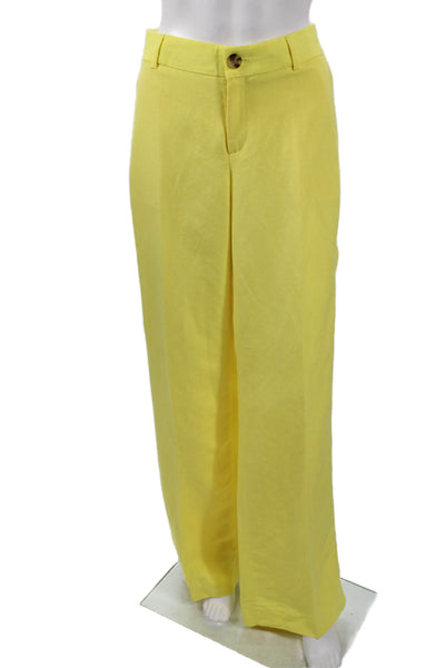 Banana Republic Womens Dress Pants Yellow Rayon Inseam 34 Size 4 Tall