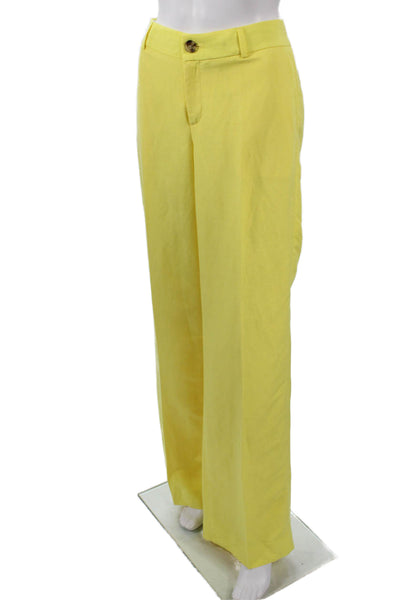 Banana Republic Womens Dress Pants Yellow Rayon Inseam 34 Size 4 Tall