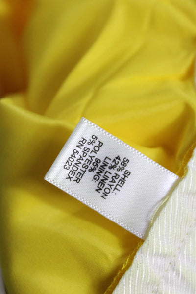 Banana Republic Womens Dress Pants Yellow Rayon Inseam 34 Size 4 Tall