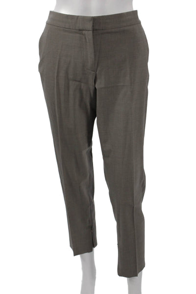 J Crew Women Ankle Pants Gray Wool Zip Slacks Inseam 28 Size 6