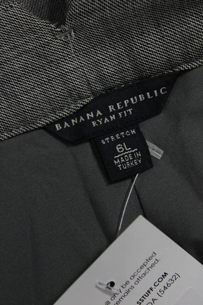 Banana Republic Women Dress Pants Gray Wool Blend Button 33in Size 6 Tall