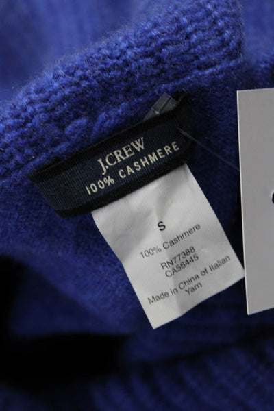 J Crew Women Cashmere Cowl Neck Pullover Sweater Blue Long Sleeve Size S