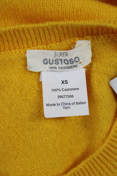 J Crew Women Cashmere Sleeveless Vest Sweater Yellow Crew Neck Size XS
