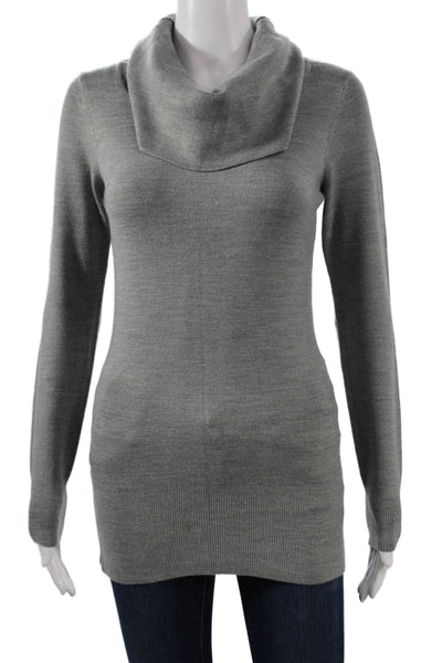 French Connection Womens Pullover Sweater Cowl Neck Long Sleeve Gray Size S