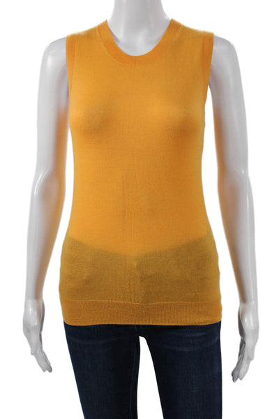J Crew Womens Cashmere Crew Neck Sweater Vest Yellow Size XS