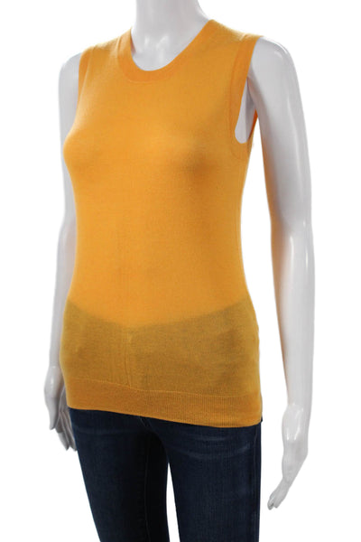 J Crew Womens Cashmere Crew Neck Sweater Vest Yellow Size XS