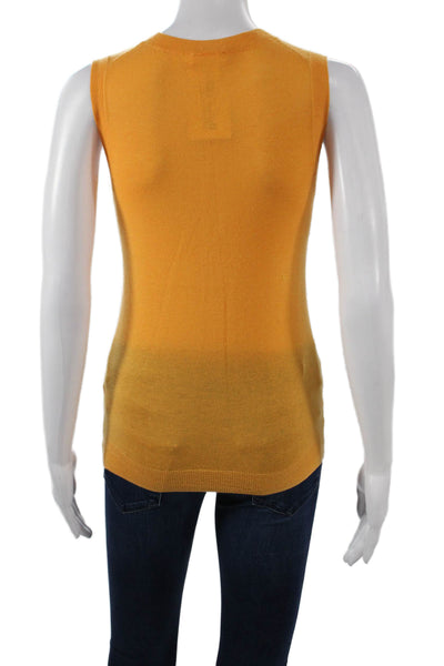 J Crew Womens Cashmere Crew Neck Sweater Vest Yellow Size XS