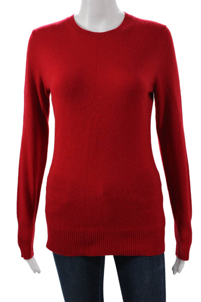 Hayden Women Cashmere Pullover Sweater Red Crew Neck Long Sleeve Size M