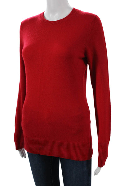 Hayden Women Cashmere Pullover Sweater Red Crew Neck Long Sleeve Size M