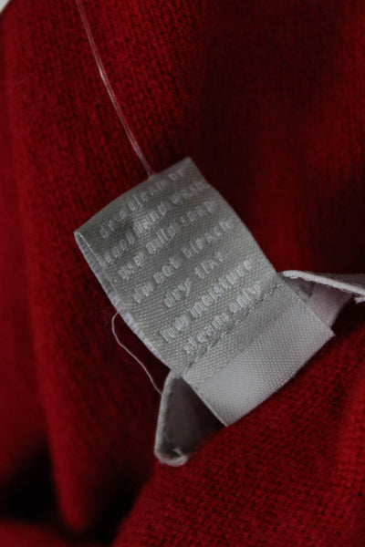 Hayden Women Cashmere Pullover Sweater Red Crew Neck Long Sleeve Size M