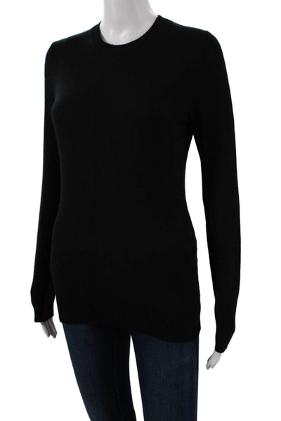 Hayden Womens Cashmere Pullover Sweater Black Crew Neck Long Sleeve Size M