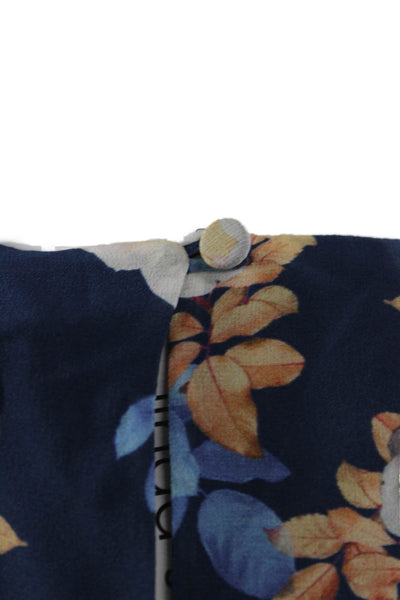 J Crew Womens Silk Floral Sleeveless Basic Tank Button Round Neck Size 6