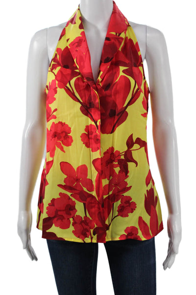 Banana Republic Womens Halter Floral Sleeveless Polyester Blouse Size 8