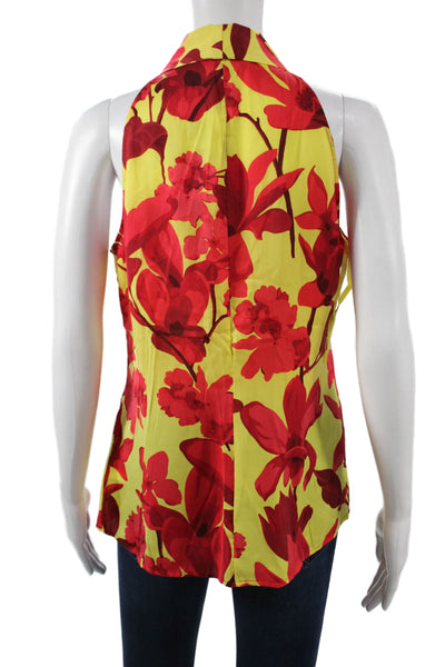 Banana Republic Womens Halter Floral Sleeveless Polyester Blouse Size 8