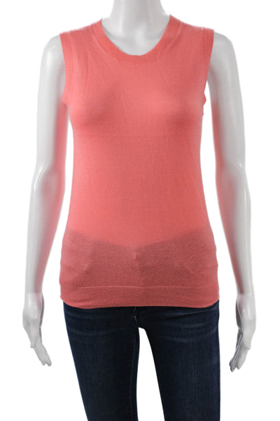 J Crew Womens Cashmere Crew Neck Basic Tank Pink Sleeveless Size XS