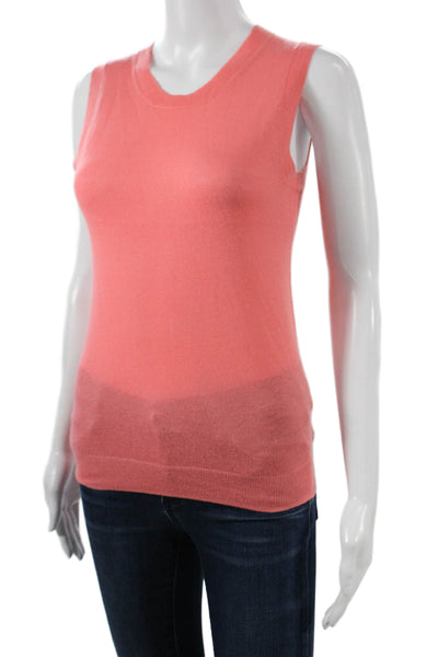 J Crew Womens Cashmere Crew Neck Basic Tank Pink Sleeveless Size XS