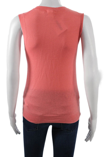 J Crew Womens Cashmere Crew Neck Basic Tank Pink Sleeveless Size XS
