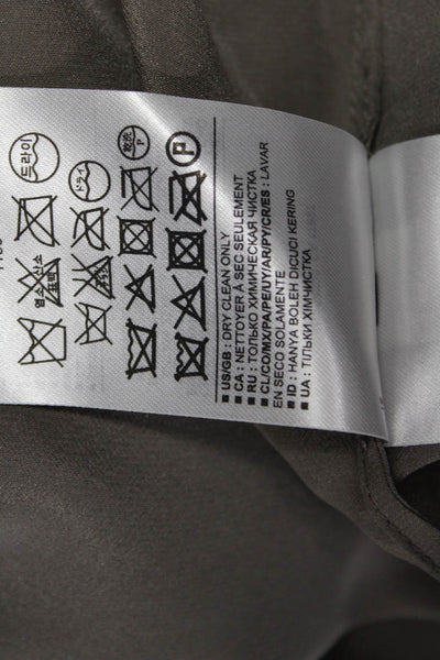 Banana Republic Women Silk Gray Tunic Blouse Henley Long Sleeve Button Size M