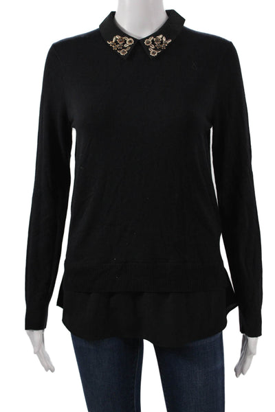Ted Baker London Womens Black Viscose Pullover Sweater Long Sleeve Size 1