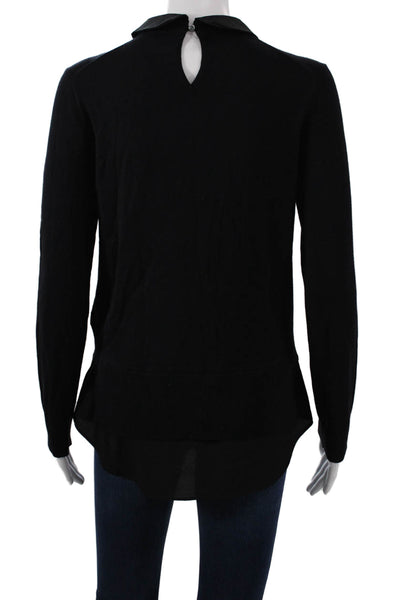 Ted Baker London Womens Black Viscose Pullover Sweater Long Sleeve Size 1