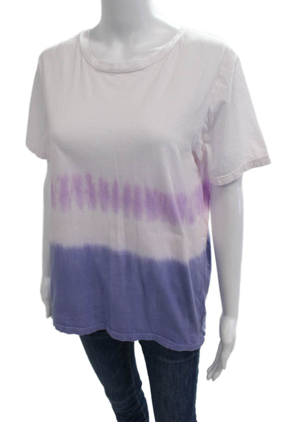 Monrow Womens Basic Colorblock Cotton Crew Tee Multicolor Size S
