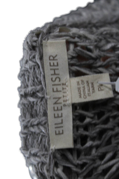 Eileen Fisher Women Pullover Scoop Neck Short Sleeve Gray Poly Blend Size PL
