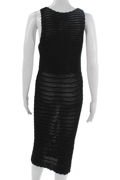 Wilfred Women Black Cotton Tank Dress Scoop Neck Midi Sleeveless Size S