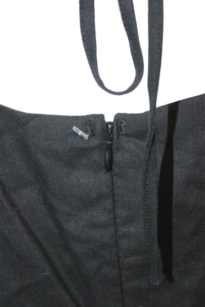 MNG Womens A-Line Black Midi Scoop Neck Sleeveless Viscose Dress Size M