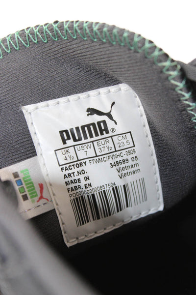 Puma Womens Suede Low Top Lace Up Sneakers Grey Size 7