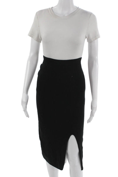 Free People Womens Straight Pencil Black Cotton Skirt Size XS
