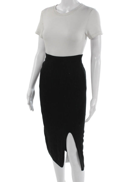 Free People Womens Straight Pencil Black Cotton Skirt Size XS